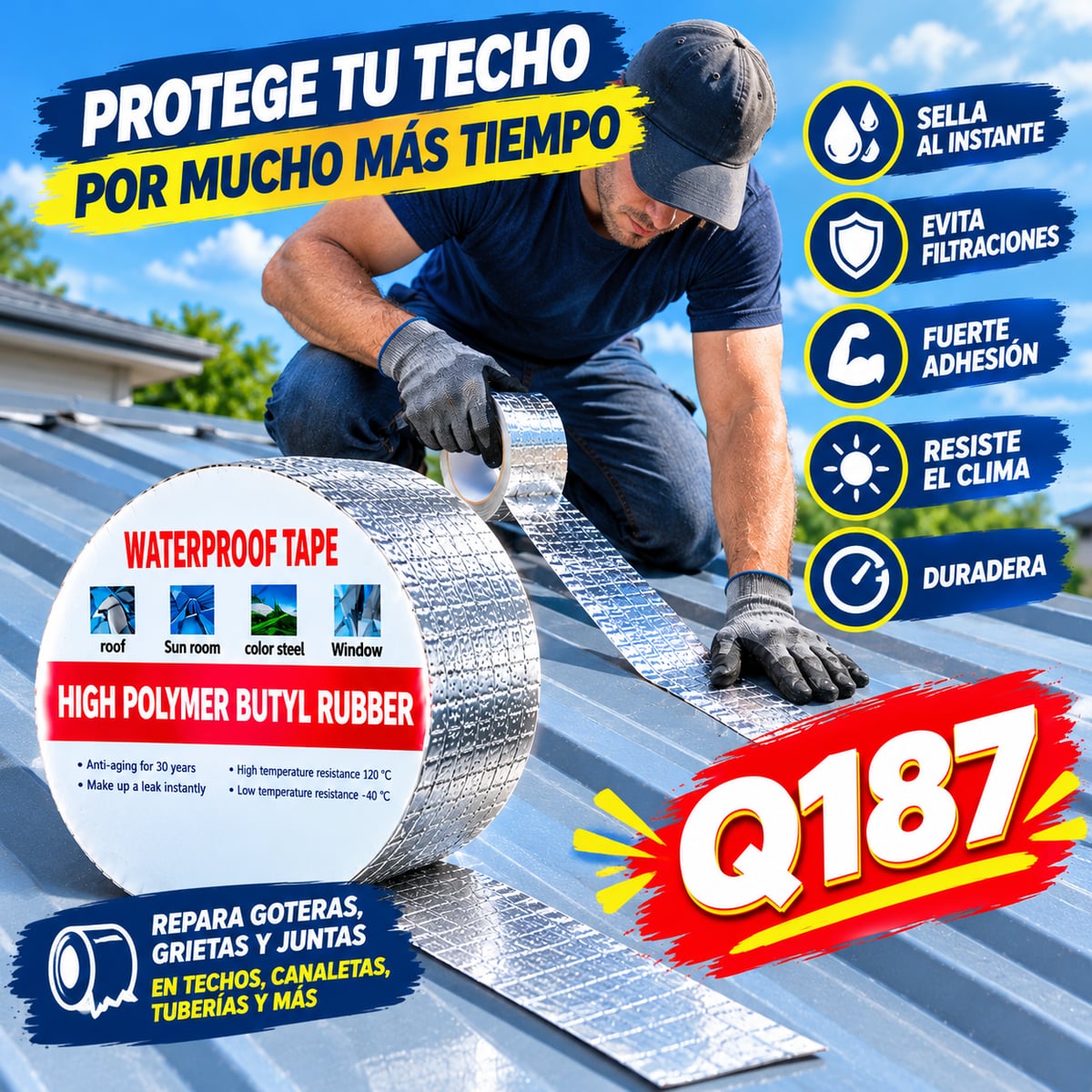 CINTA IMPERMEABLE TAPA GOTERA 2X1
