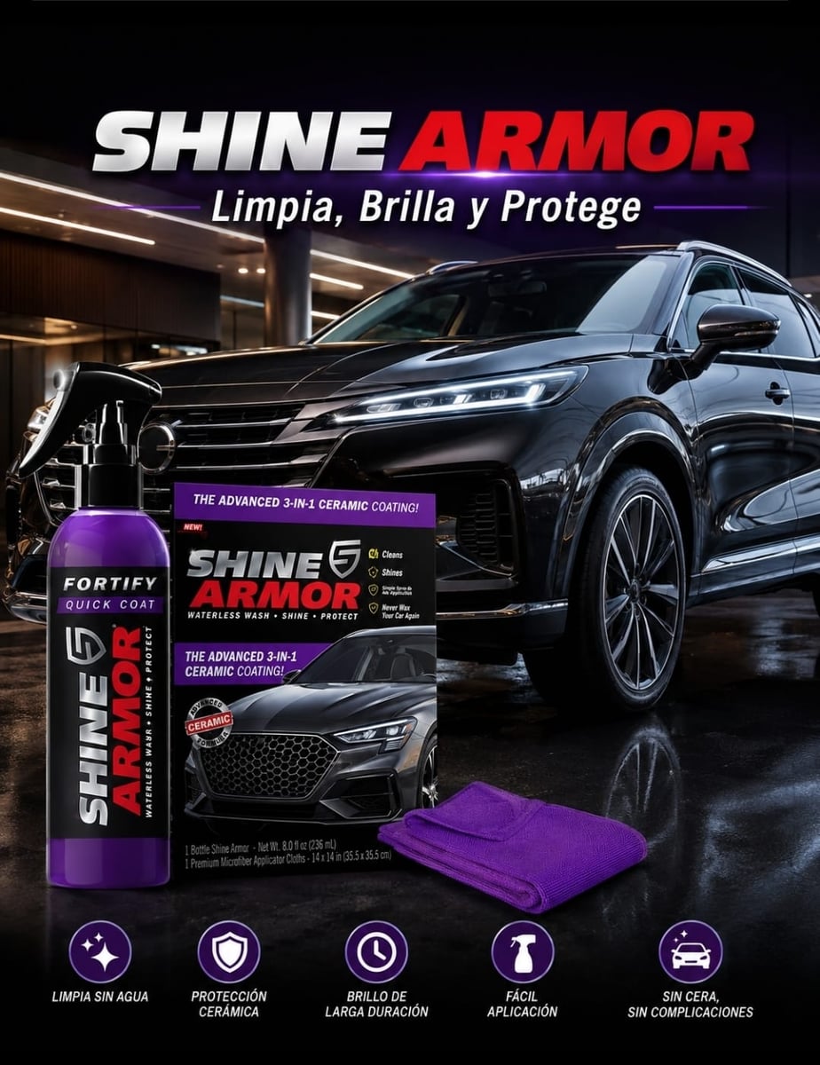 Shine Armor 3 en 1 – Limpia, Brilla y Protege tu Vehículo