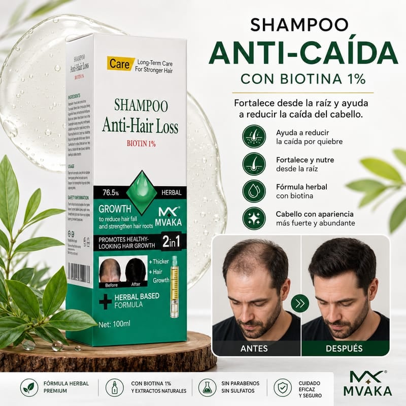 Champú Anti-Caída con Biotina 1% + ENVIO GRATIS