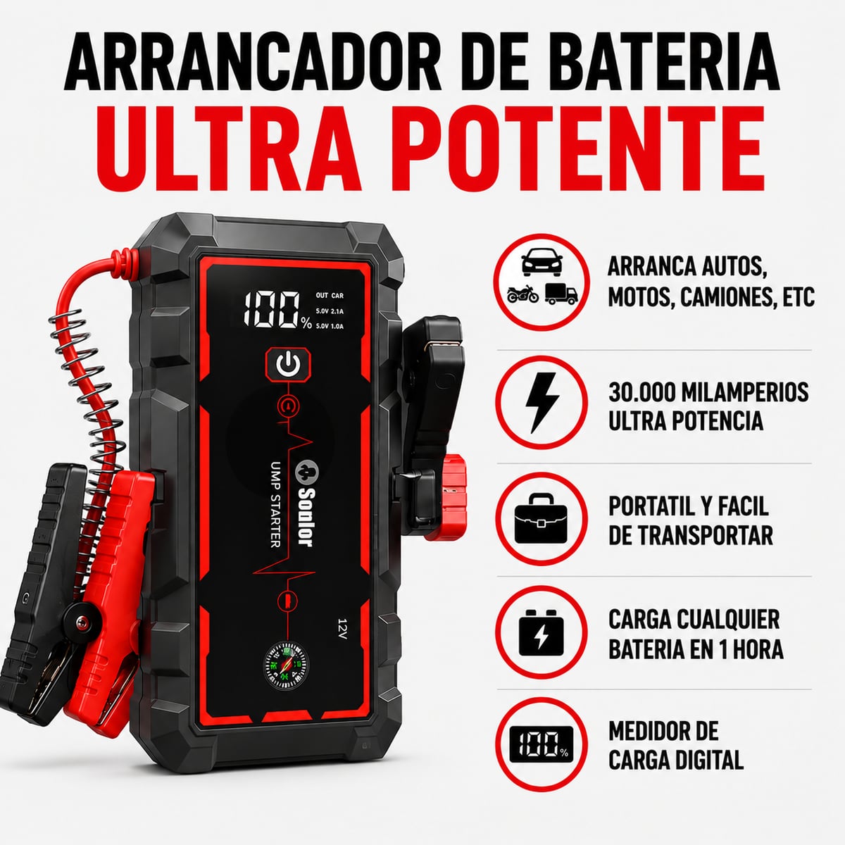 Arrancador de Batería - 28.000 mAh