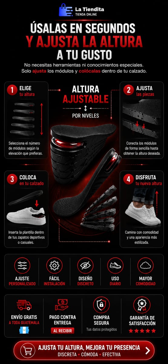 Plantilla de Elevación de Estatura PrimeFeet™ | ¡Sube hasta 6cm tu estatura al instante con total discreción!