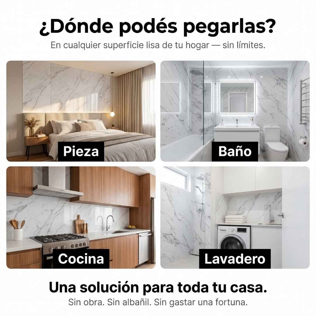 Vinilo Tipo Mármol NEGRO: Renueva tu Hogar en Minutos (Sin Polvo ni Obras)