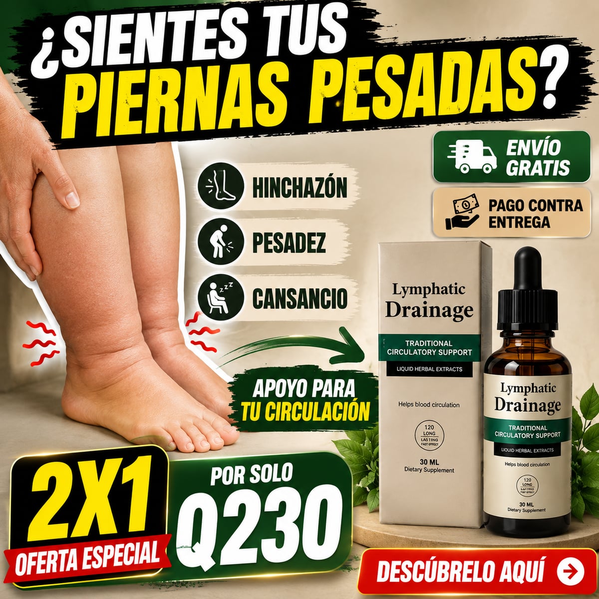 2x1 Gotas Limphatic Drainage - Desintoxicación Linfática de Forma Natural