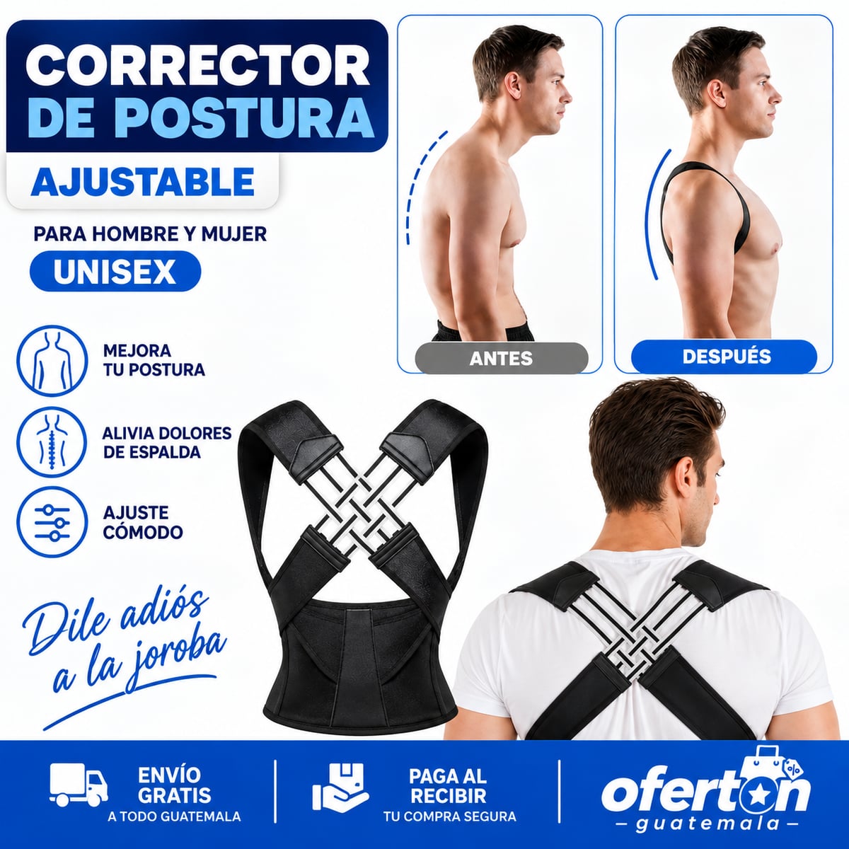 Corrector de Postura Ajustable – Espalda Recta y Adiós al Dolor 