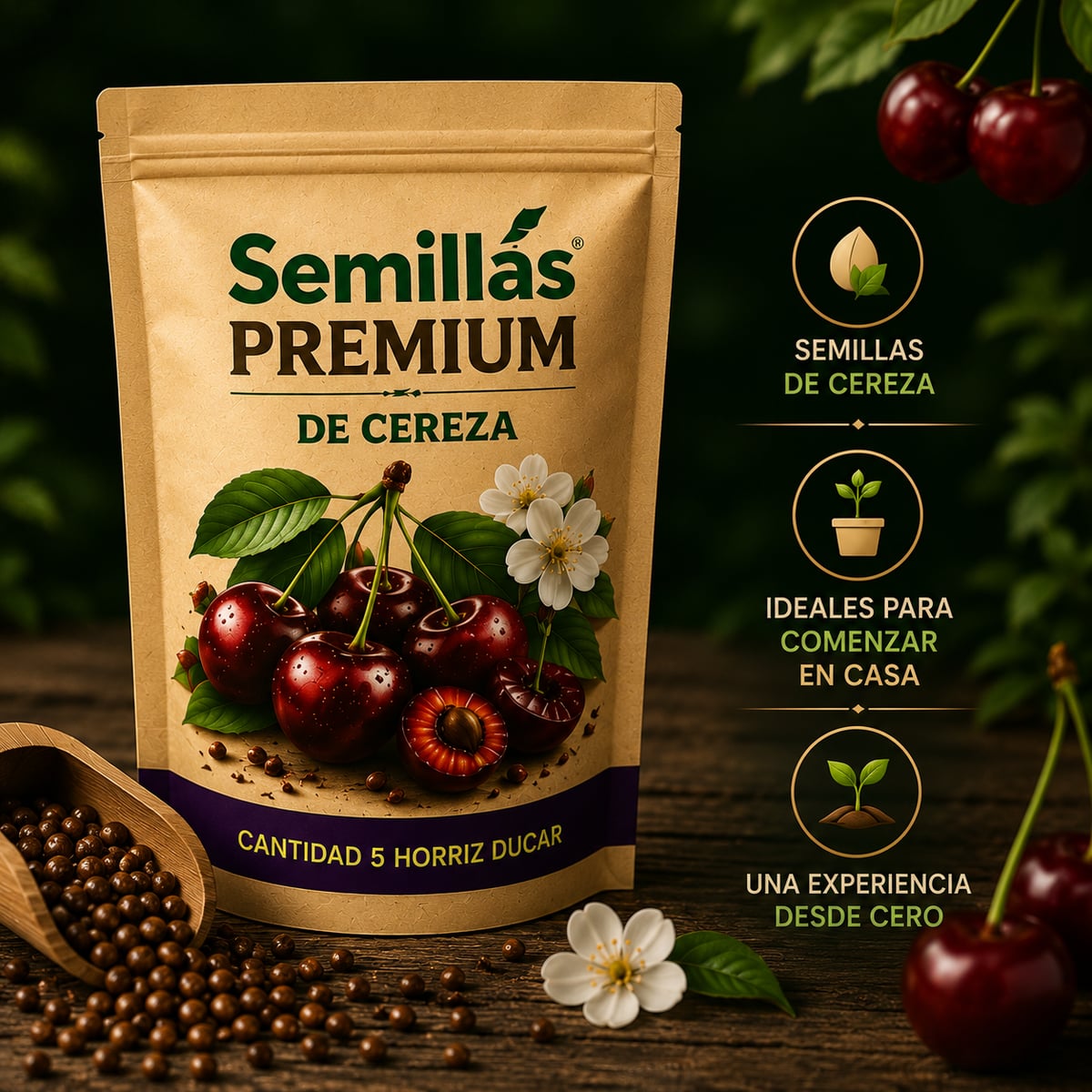 Semillas de Cereza ¡El sueño de cosechar tus propias frutas en casa ya es posible! - Envío Gratis