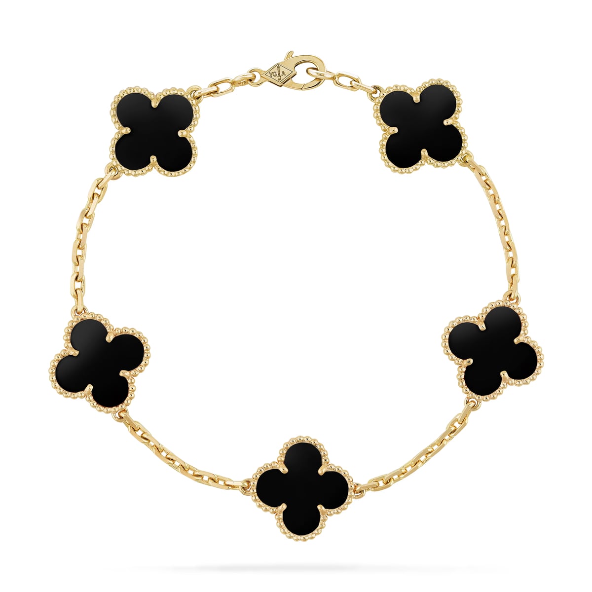 ✨ Pulsera Van Cleef dorada con negro Acero Inoxidable -40% Dcto 🔥- Elegancia que enamora♥️