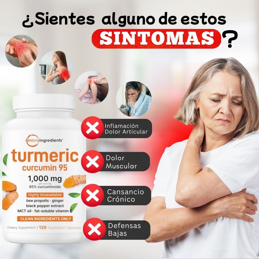 🌿 2x1 🔥 Cúrcuma 95% Antiinflamatorio Natural Potente + Envío Gratis