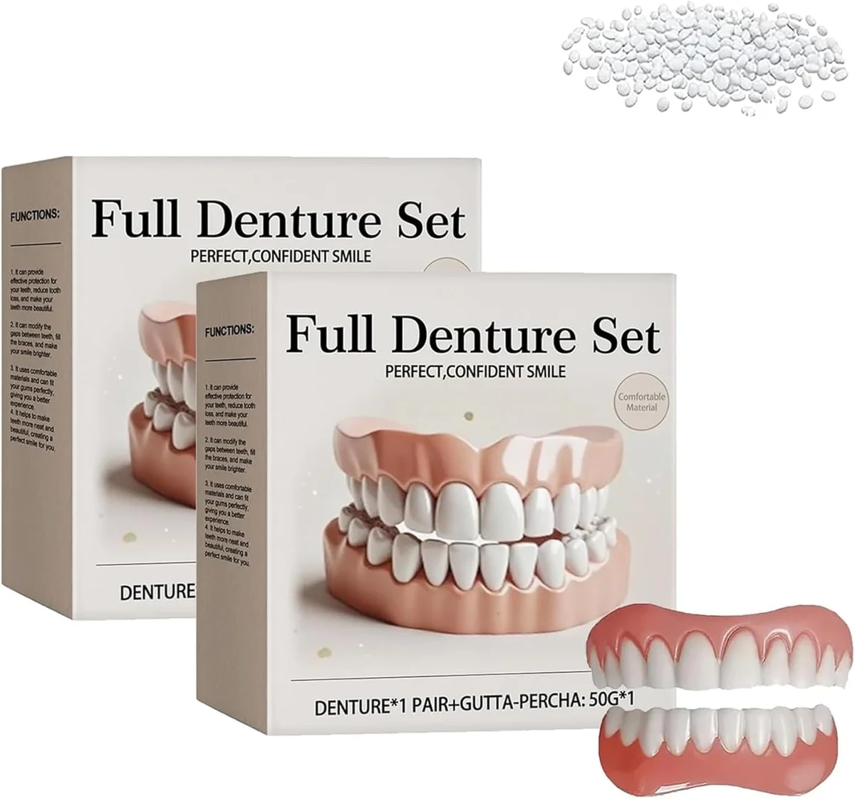 Dentadura con ajuste para una sonrisa natural y segura. Hacemos envíos gratis🎁  a toda Guatemala