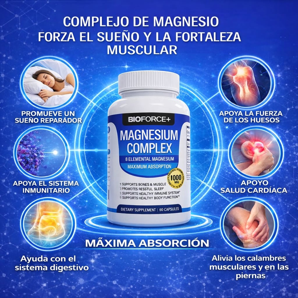Magnesium-Complex™ 1000mg – 90 cápsulas Original | Energía, descanso y recuperación 💊