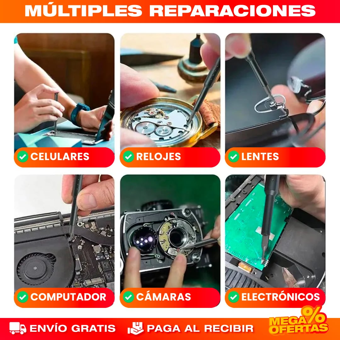 KIT MINI DESTORNILLADOR MAGNÉTICO 44 EN 1