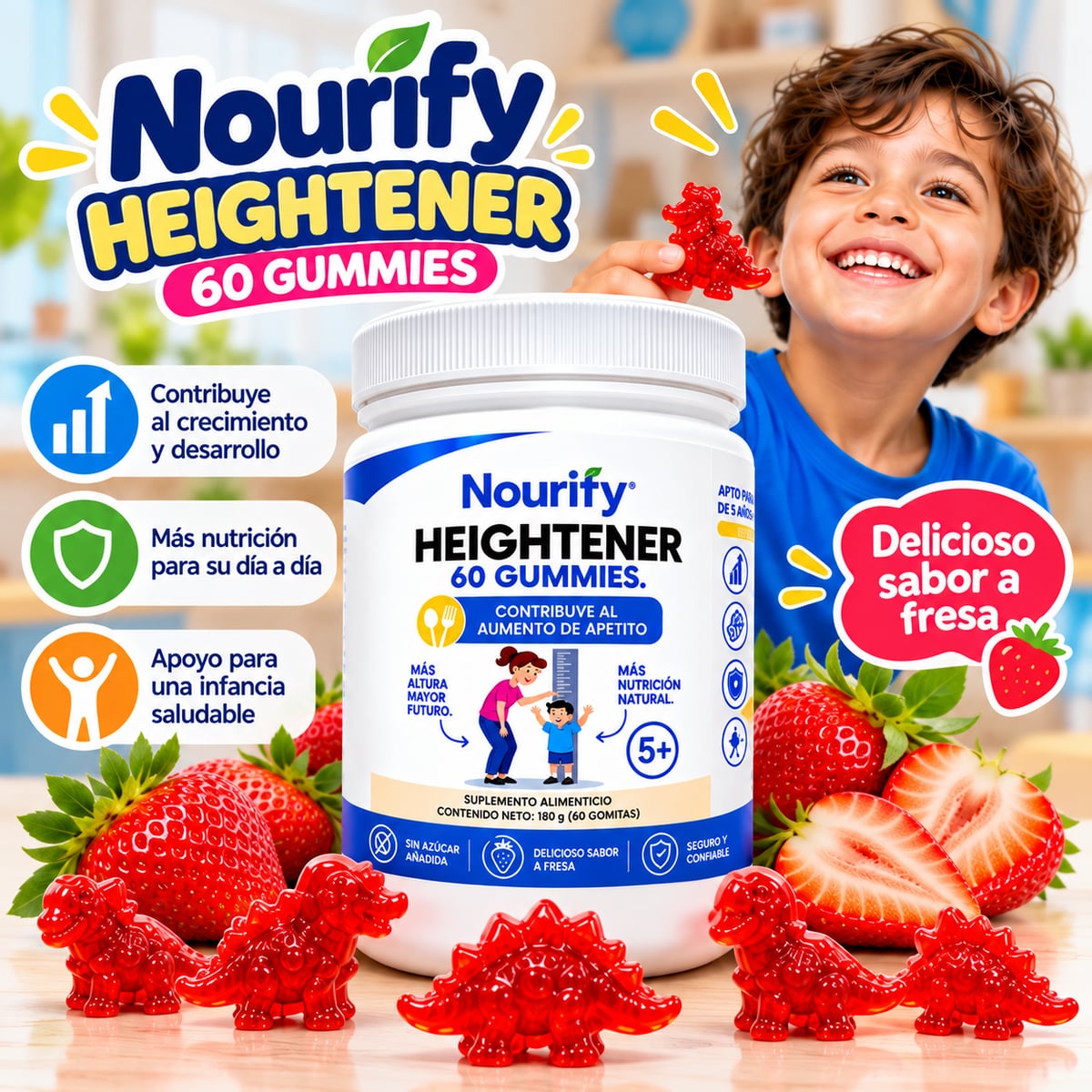 Nourify Heightener™ | Gomitas de Apoyo Nutricional Infantil