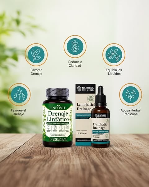 🌿Combo Linfovit Cápsulas + Lymphatic Drainage Gotas.