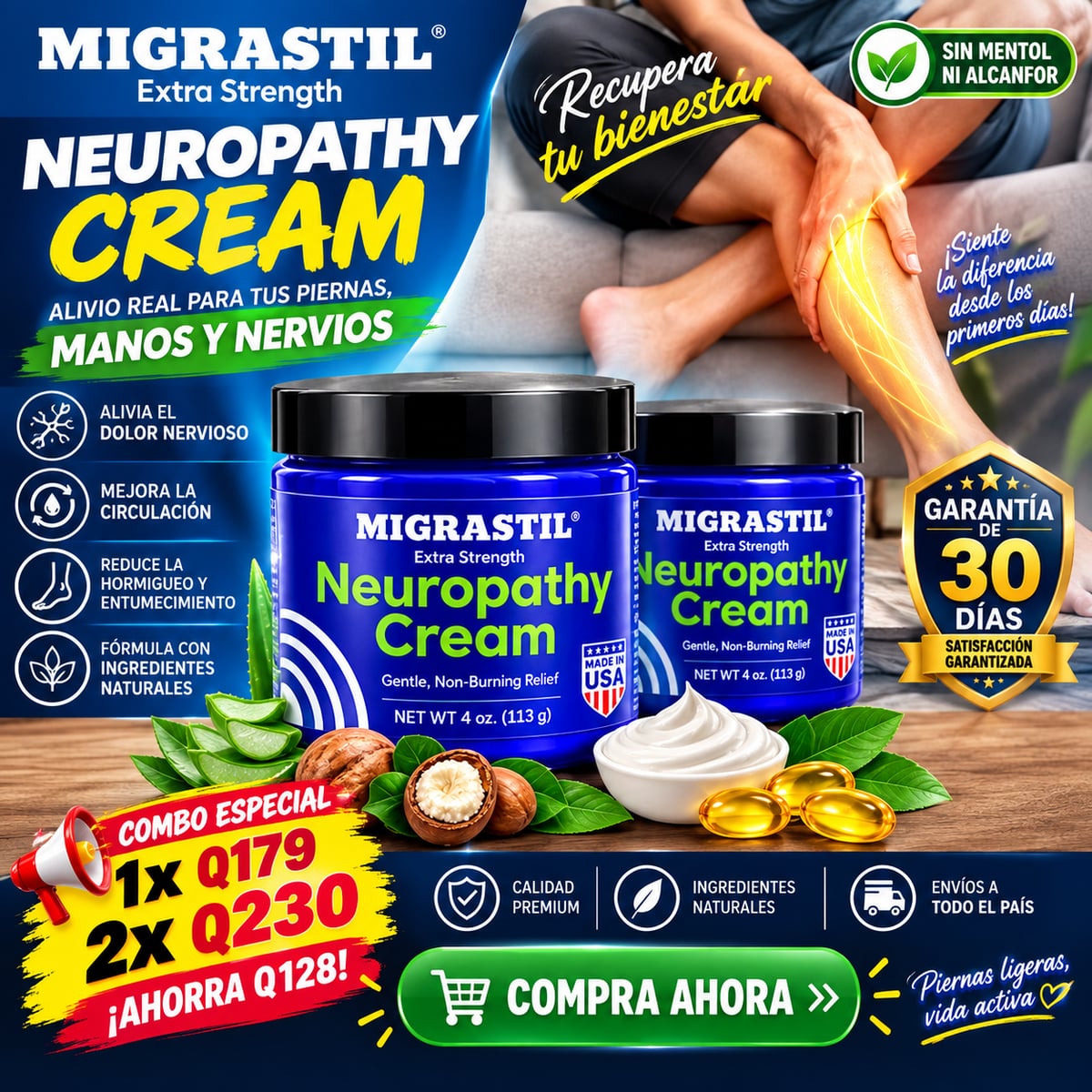 ✨ Crema Neuropathy Natural 🌿 – Alivio Rápido ⚡ para el Dolor Nervioso 💆🦶