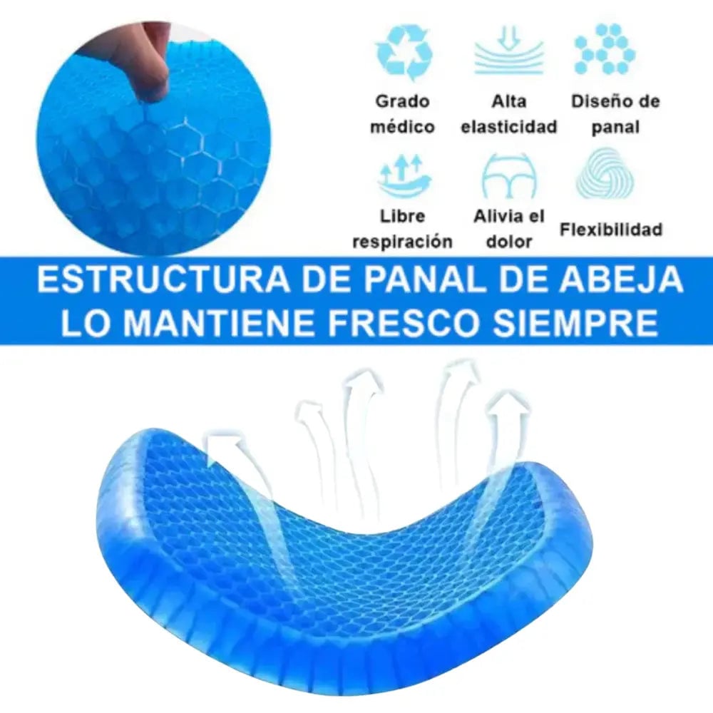 Cojín Gel Antipresión para Coxis y Espalda Baja