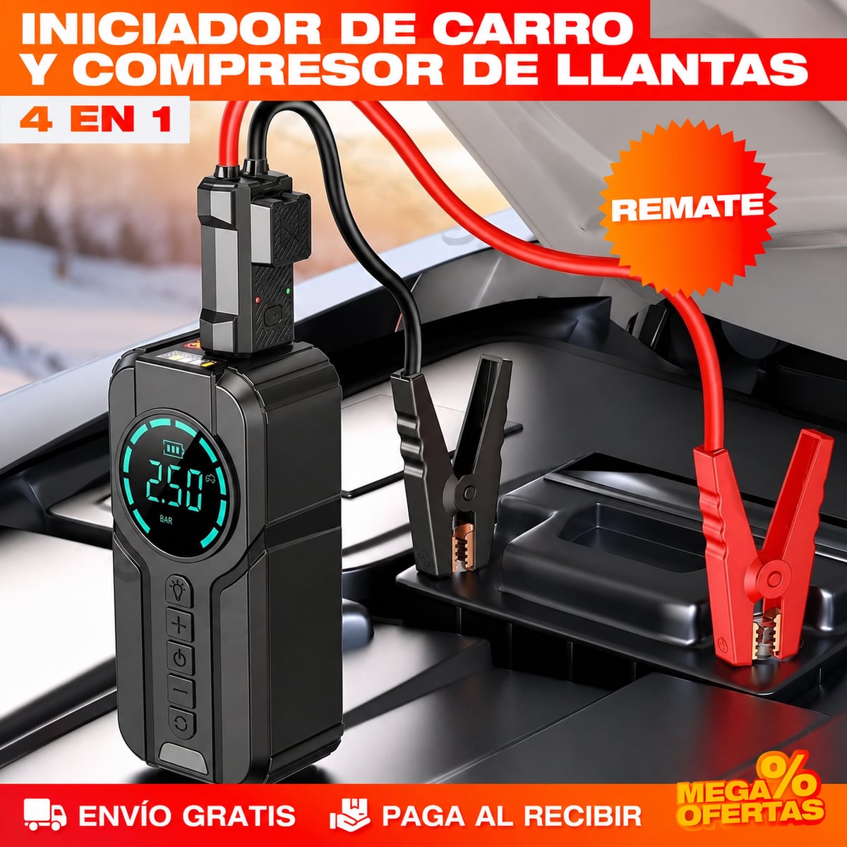 INICIADOR DE CARRO Y COMPRESOR DE LLANTAS