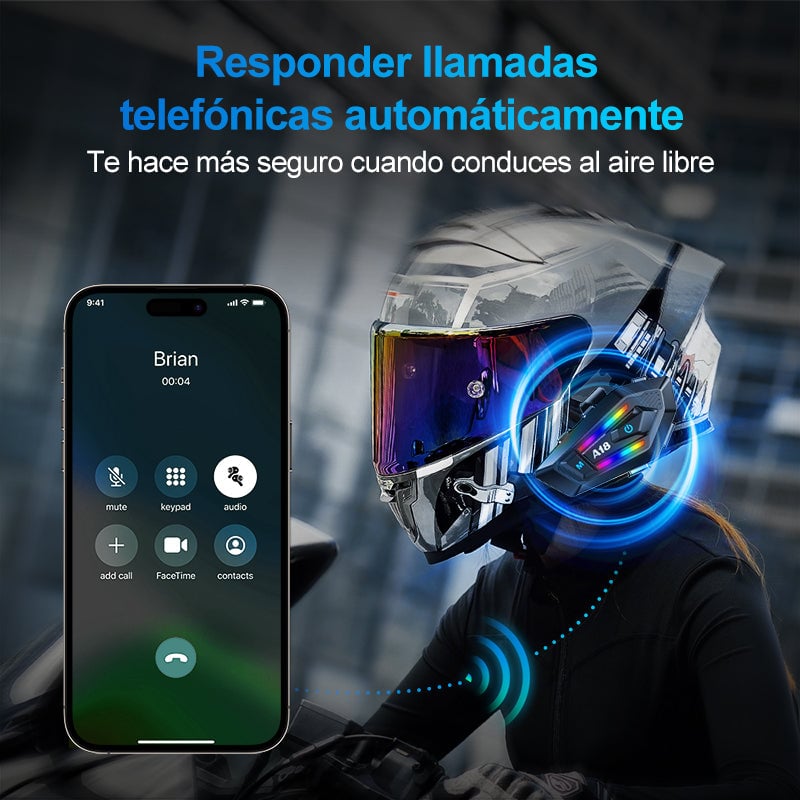 Intercomunicador Audífonos Bluetooth Para Casco De Moto A18