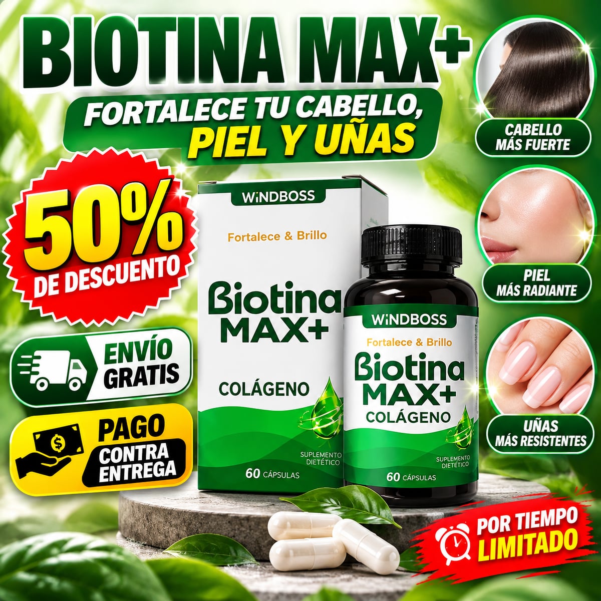 Biotina MAX+ POTENCIA TU CABELLO