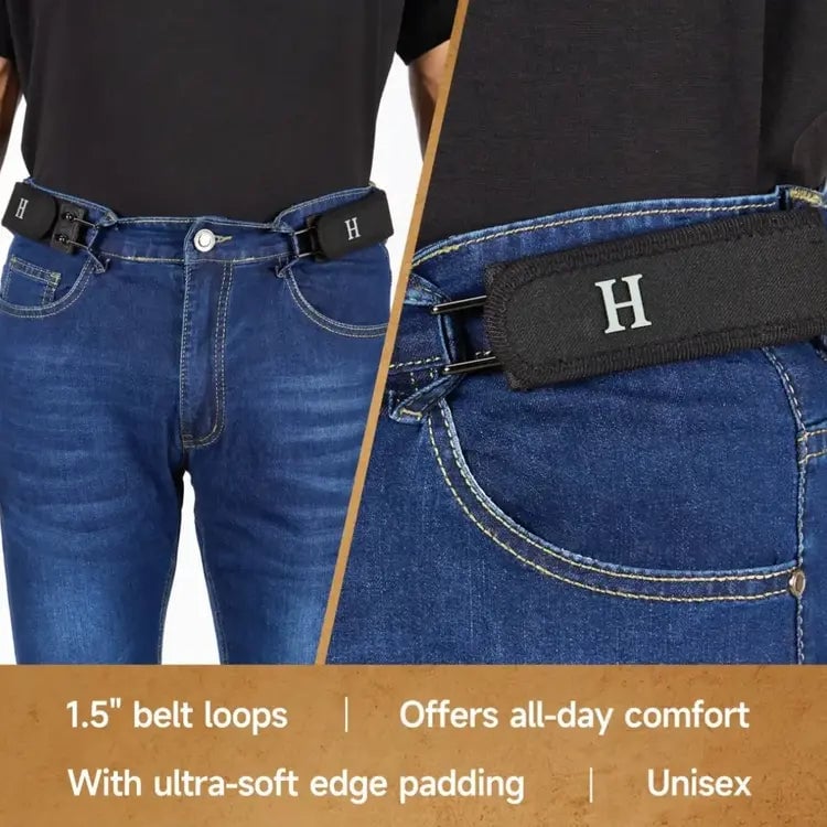 BeltBro Pro – Cinturón elástico sin hebilla de ultra confort (paquete de 2)