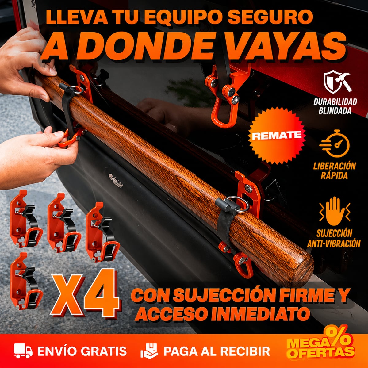 Set x4 Soportes Liberación Rápida para herramientas
