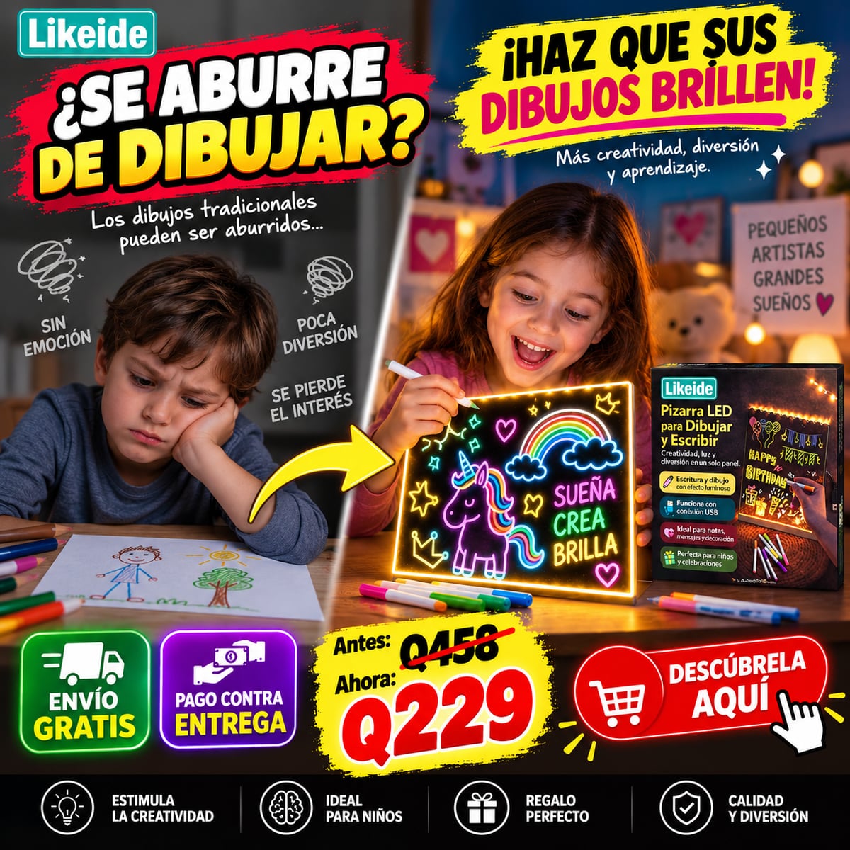 Pizarra Mágica con Luz LED