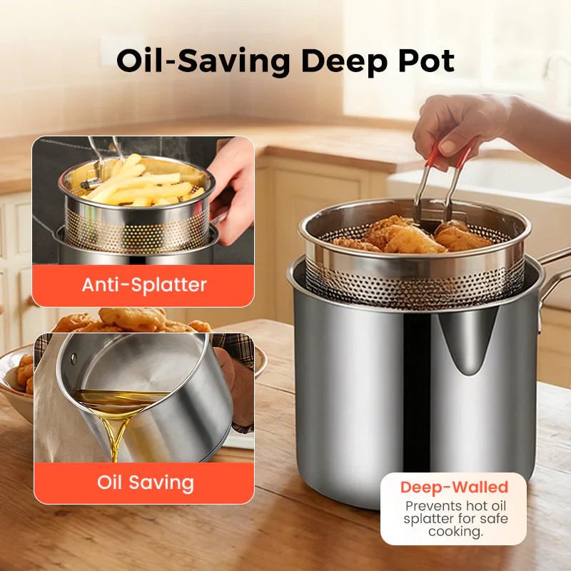 🔥304 Stainless Steel Multifuntional Fryer