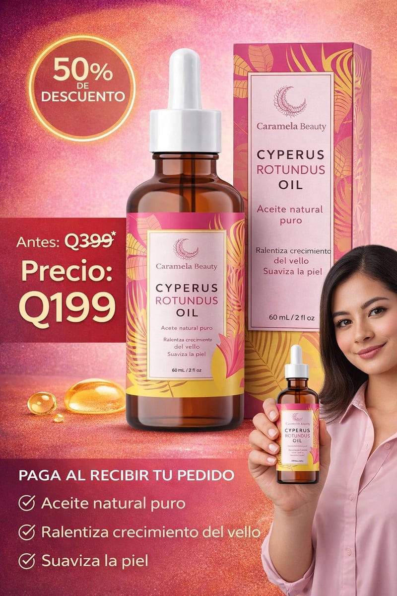 Caramela Beauty Cyperus Rotundus Oil - Fórmula Reductora del Vello 60ml