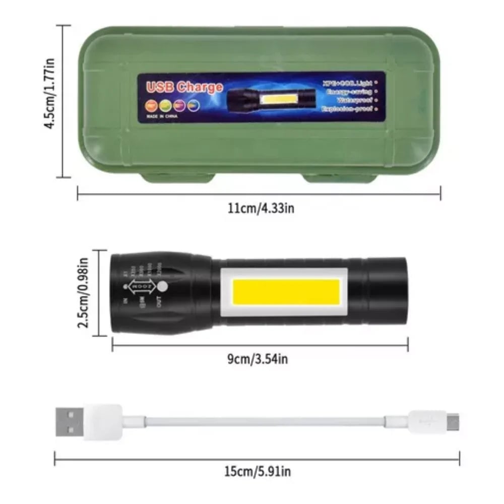 🔦Linterna Tactica Led Recargable Usb 511  PAGA 1 Y LLEVA 2