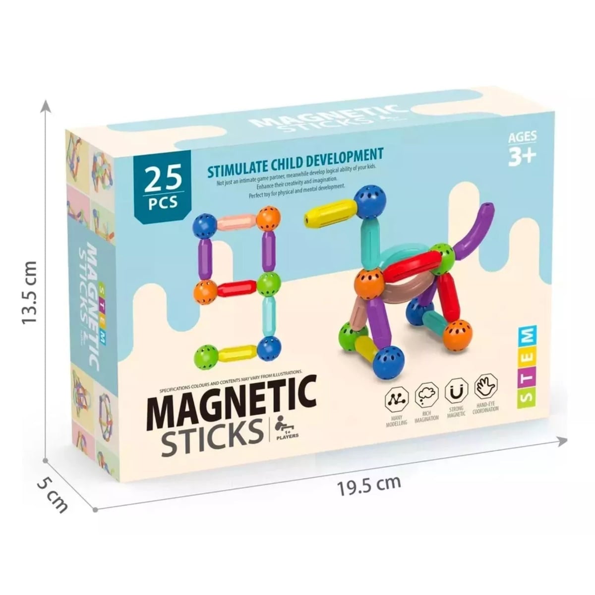 Magnetic Sticks 25pcs. Bloques Magnéticos. Palitos Magneticos