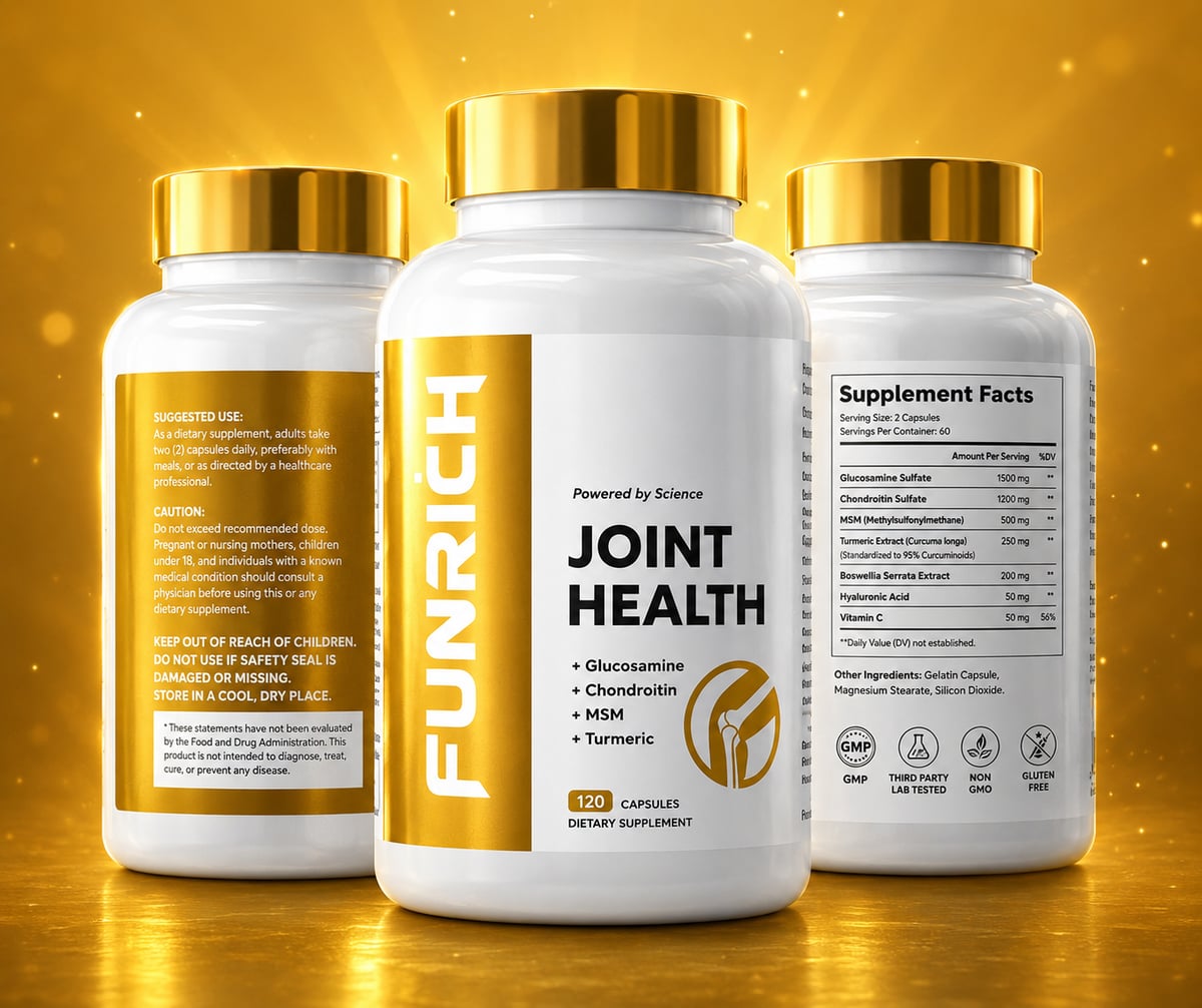 2X1 FUNRICH™: Tratamiento Articular con Glucosamina y Cúrcuma para Mejorar Movilidad y Flexibilidad + ENVIO GRATIS 🎁