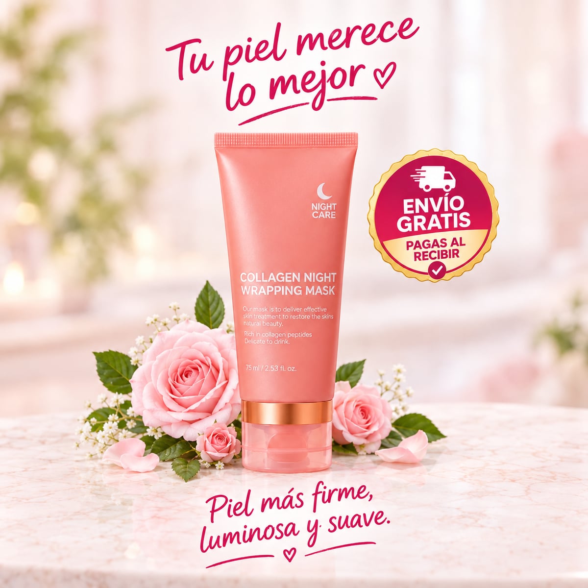Mascarilla Nocturna de Colágeno 🌙✨ | Dale a tu Piel la Rutina Perfecta💎💧