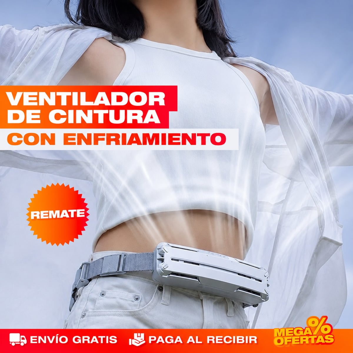 VENTILADOR PORTÁTIL DE CINTURA CON ENFRIAMIENTO