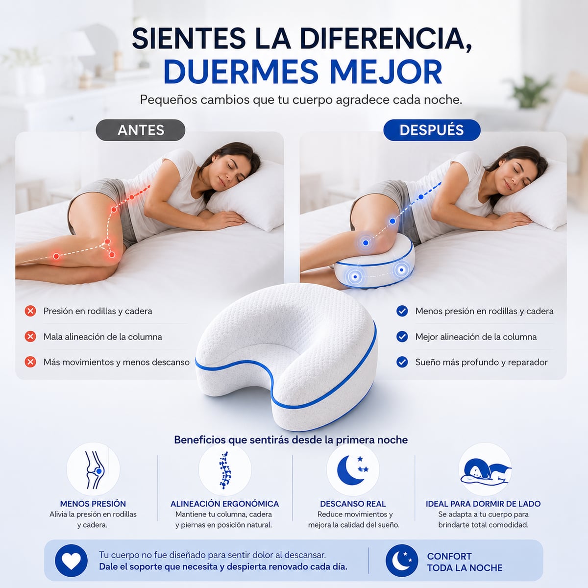 Almohada Ortopédica para pies Alineación Perfecta
