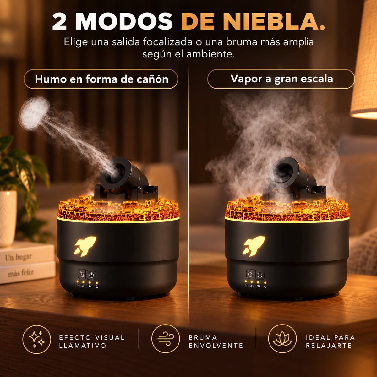 Humidificador Cañon Led