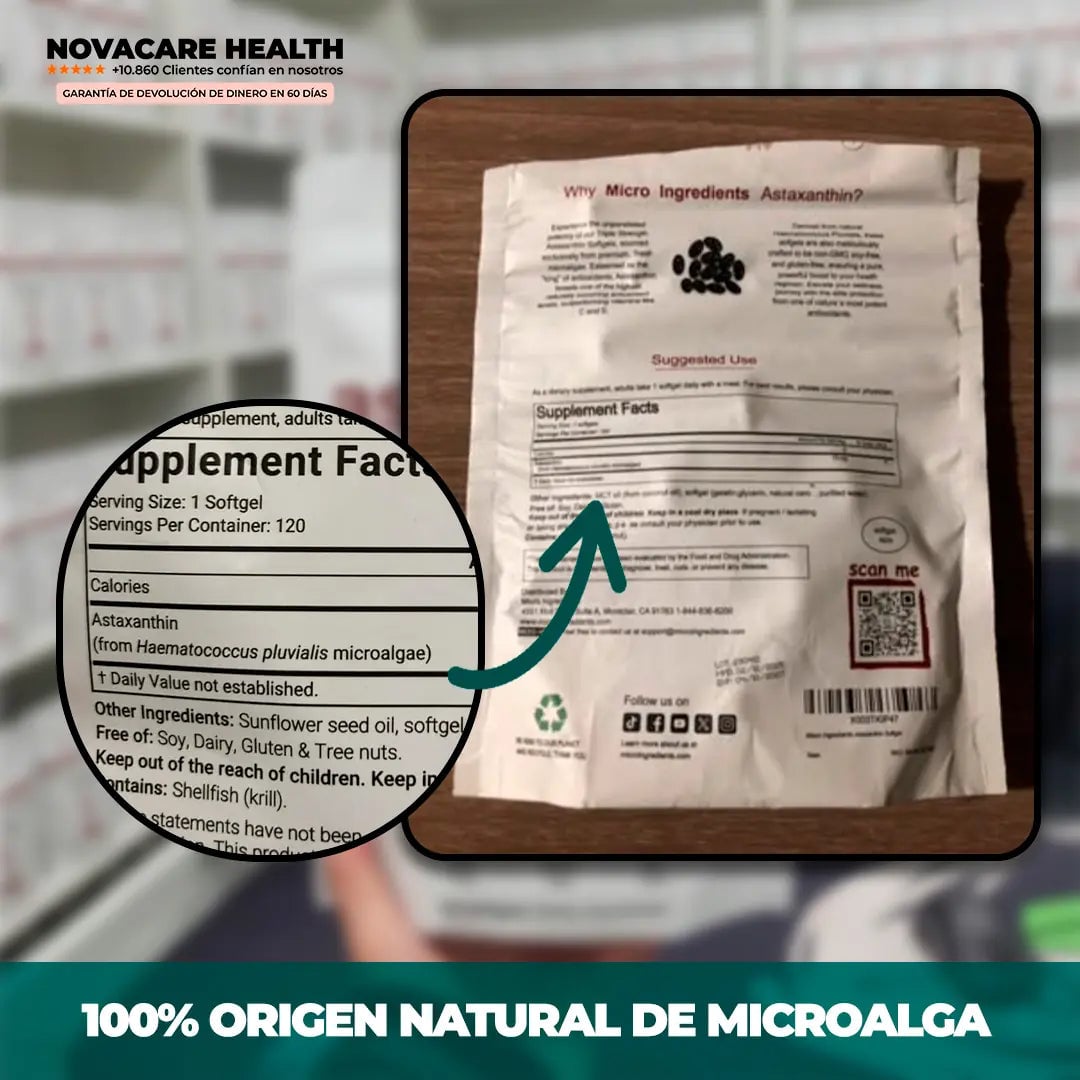ASTAXANTHIN® 120 SOFTGELS 💊 | Fórmula de longevidad avanzada para tus riñones, ojos y piel 🍃
