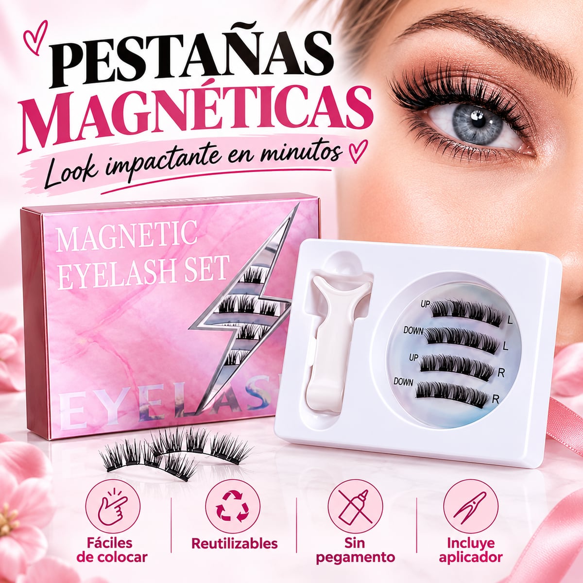 🔥 ¡MIRADA DE IMPACTO EN SEGUNDOS! 👁️✨ Pestañas Magnéticas. ENVIO GRATIS
