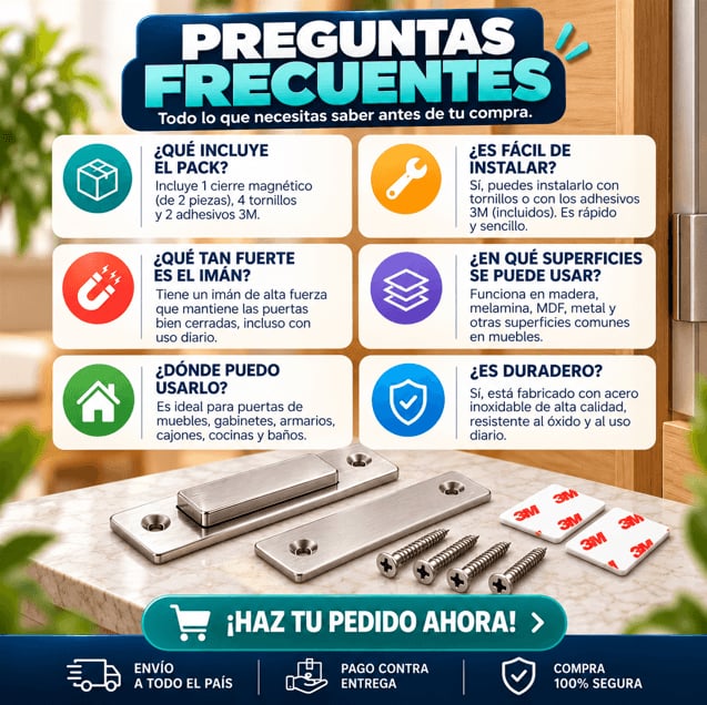 Cierre Magnético para Puertas y Armarios