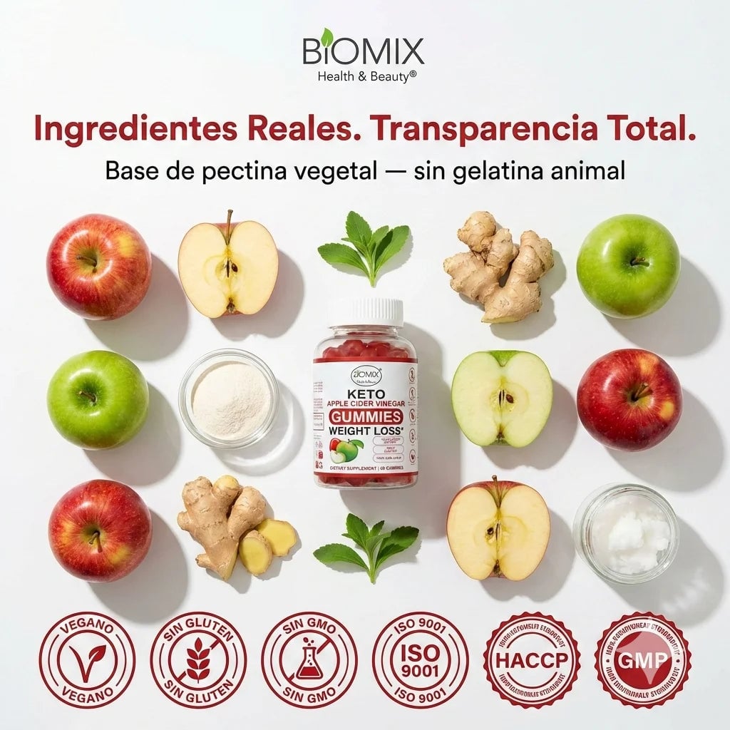 Gomitas Keto Adelgazantes Detox de Vinagre de Sidra de Manzana con la Madre Sin gluten + ENVIO GRATIS