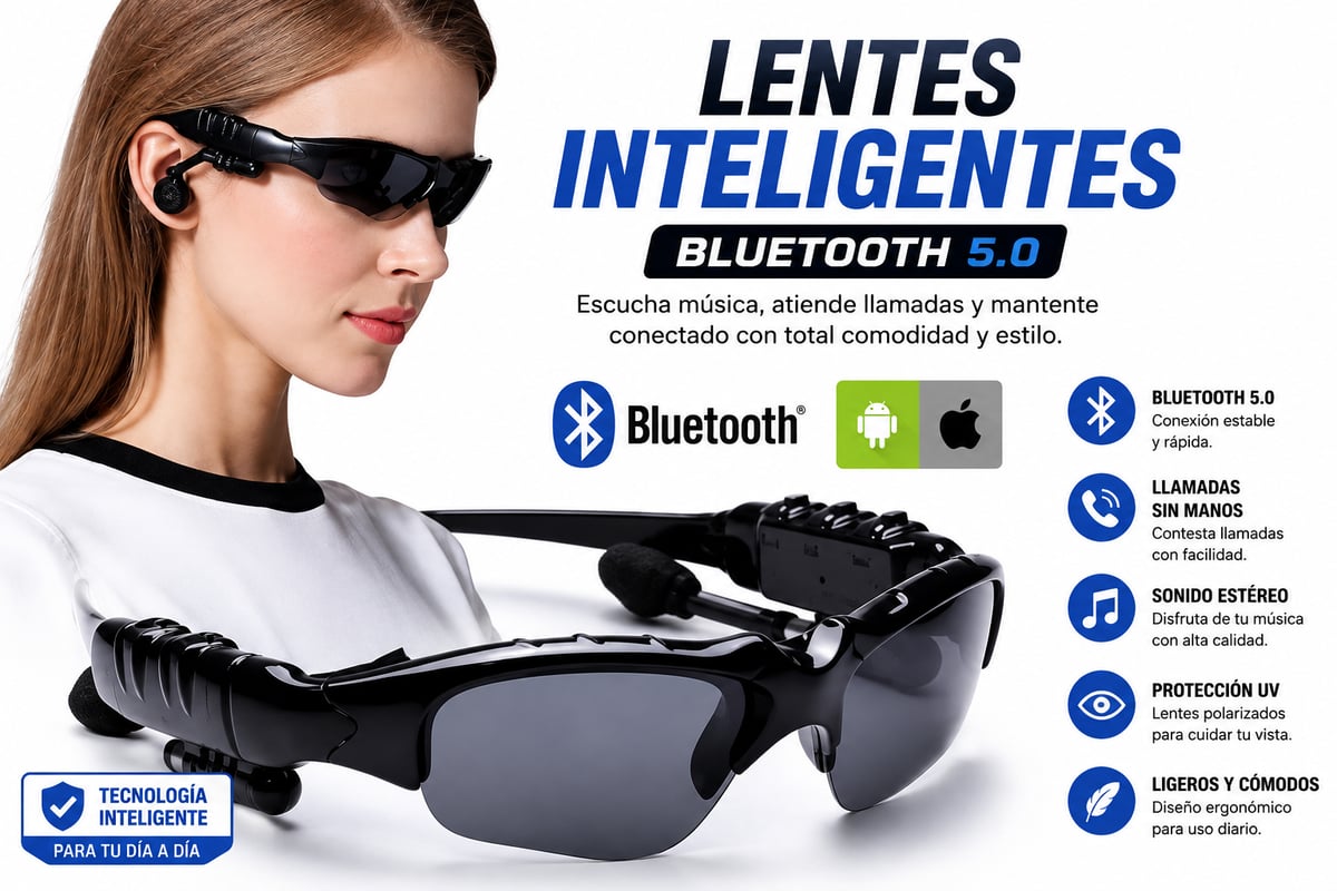 Lentes Inteligentes Bluetooth 5.0 con Audio Integrado