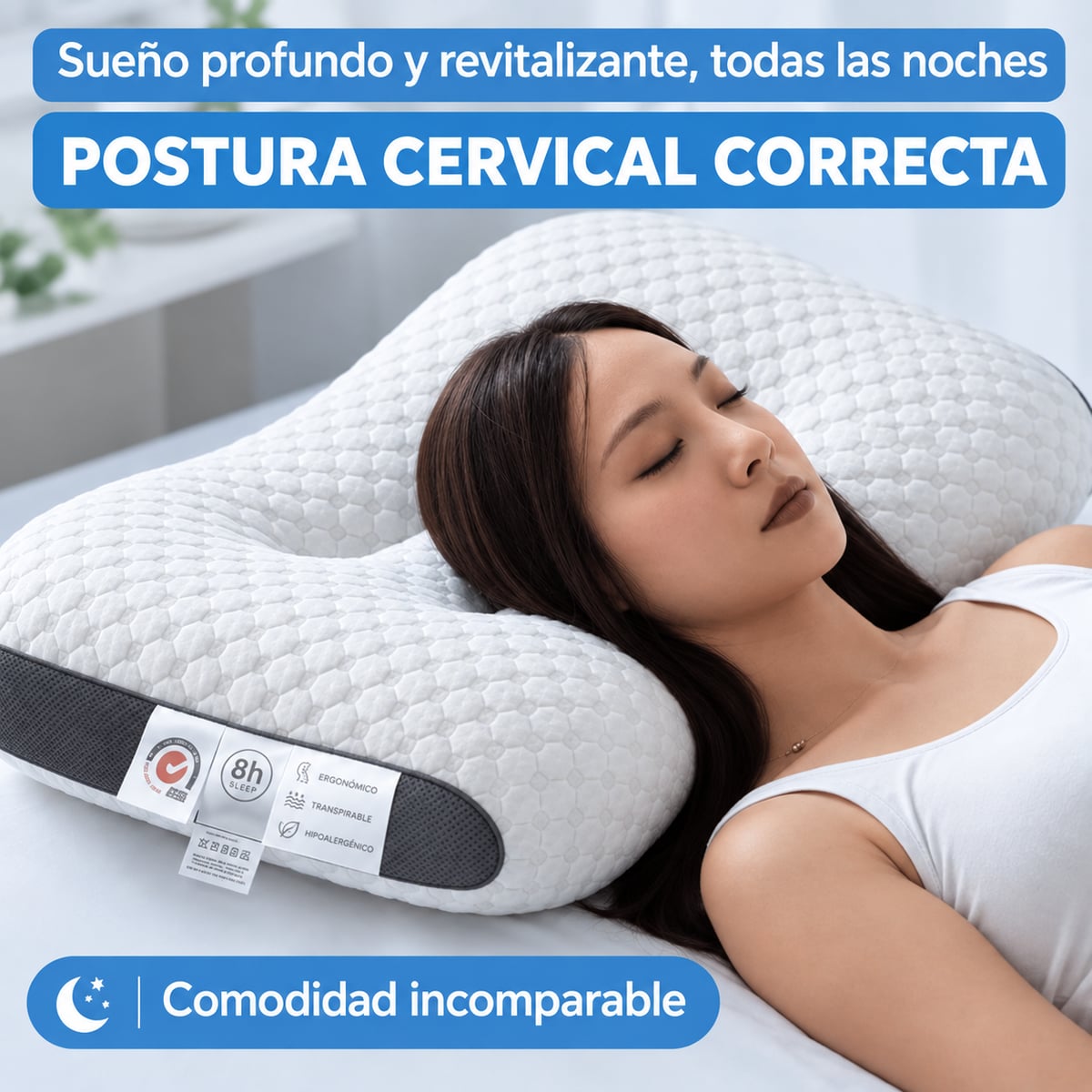 DELUXE ERGONOMIC PLUS Almohada Ortopedica 3d Con Alineación Cervical Perfecta