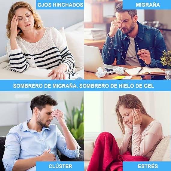 Gorro Terapéutico de Gel 360° – Reduce Migrañas, Estrés y Dolores de Cabeza