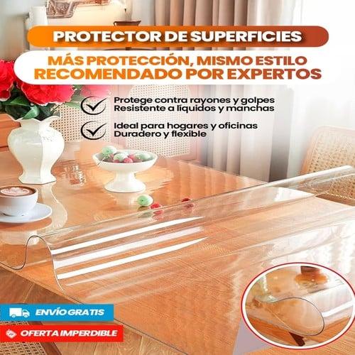 CristalGuard  Protector transparente PVC para mesas (80x150cm)