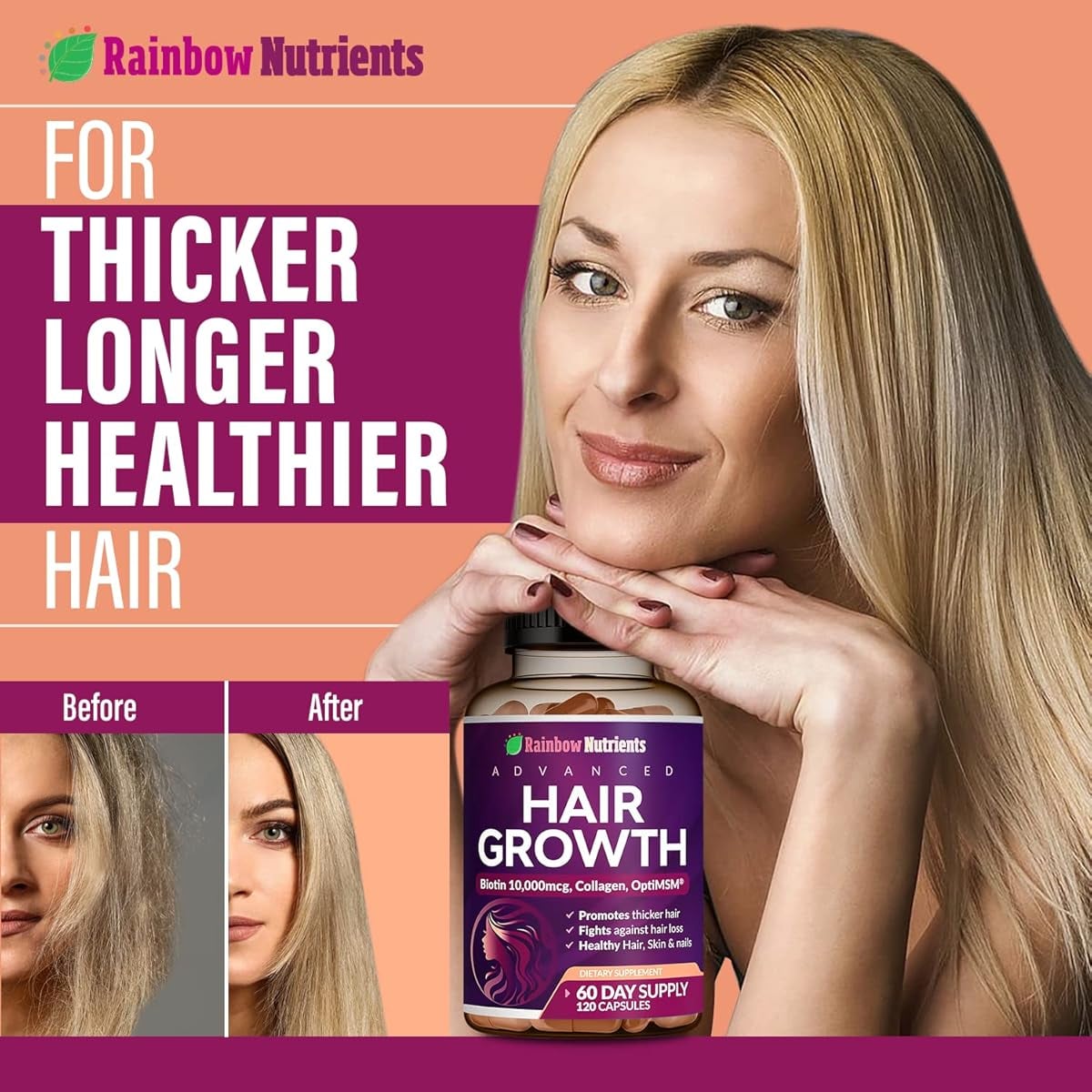 SUPLEMENTO HAIR GROWTH ADVANCED X120 CAP. (CRECIMIENTO DE CABELLO)