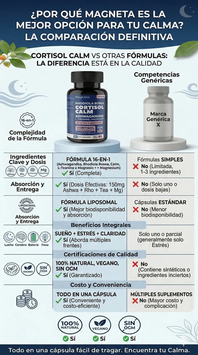 CORTISOL CALM – Suplemento para el Estrés, el Sueño y la Energía