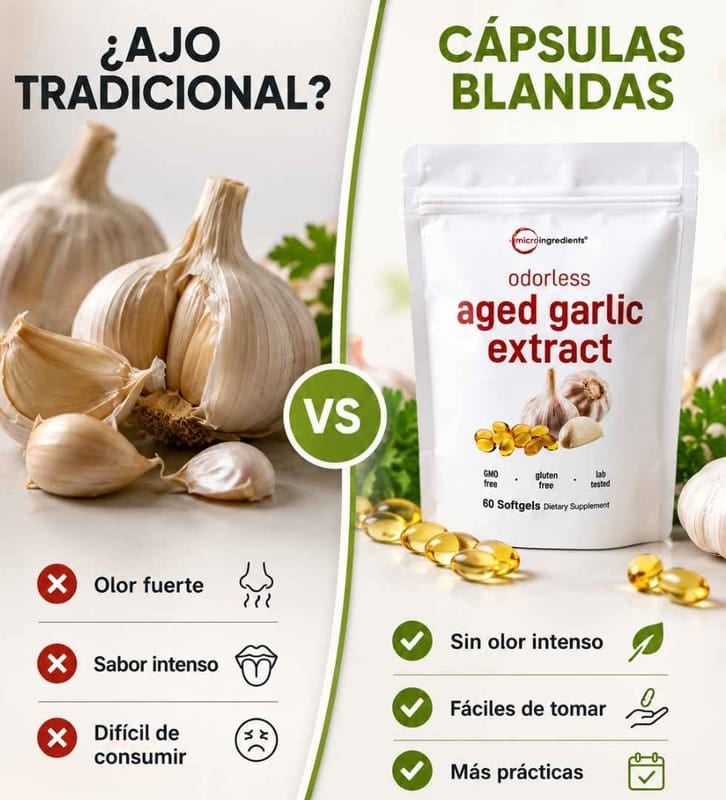 ❤️🩸 EXTRACTO DE AJO ENVEJECIDO™ | ¡CUIDA TU CUERPO DESDE ADENTRO! 🌿💪 Apoyo para el Corazón ❤️, la Circulación Sanguínea 🩸, el Mantenimiento de la Presión Arterial y el Colesterol Saludables, Protección Antioxidante 🛡️ y Bienestar Metabólico e Inmunológico ✨