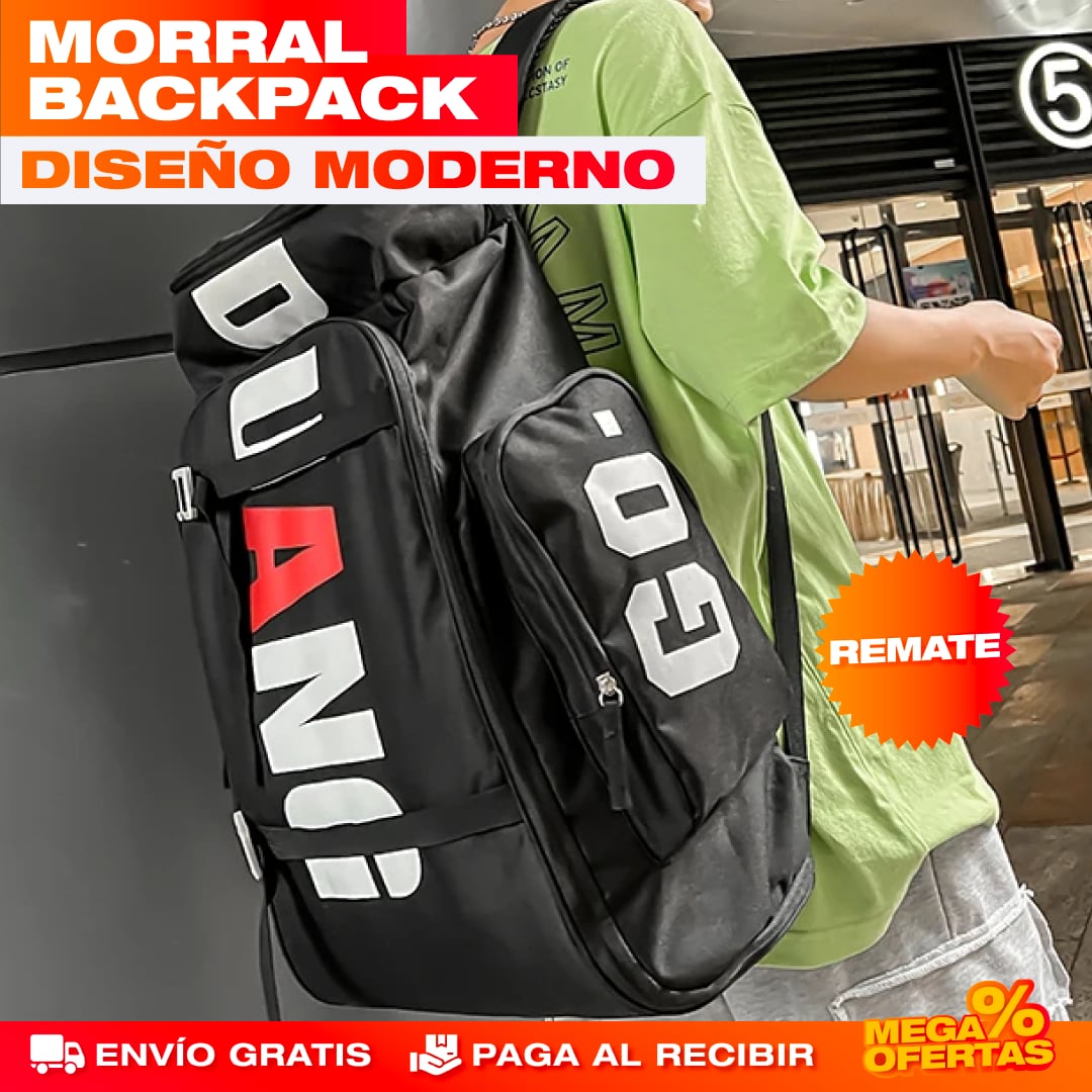 Morral Backpack Extra Grande Diseño Moderno – Lleva Todo el Día Cómodo y con Estilo · Negro