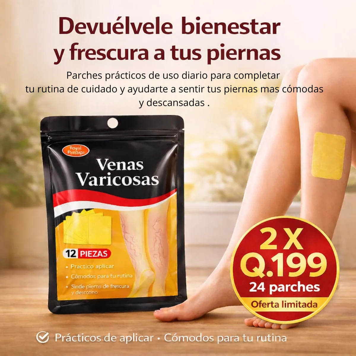 Oferta 2x1 Parches Naturales para Várices VeinsCare