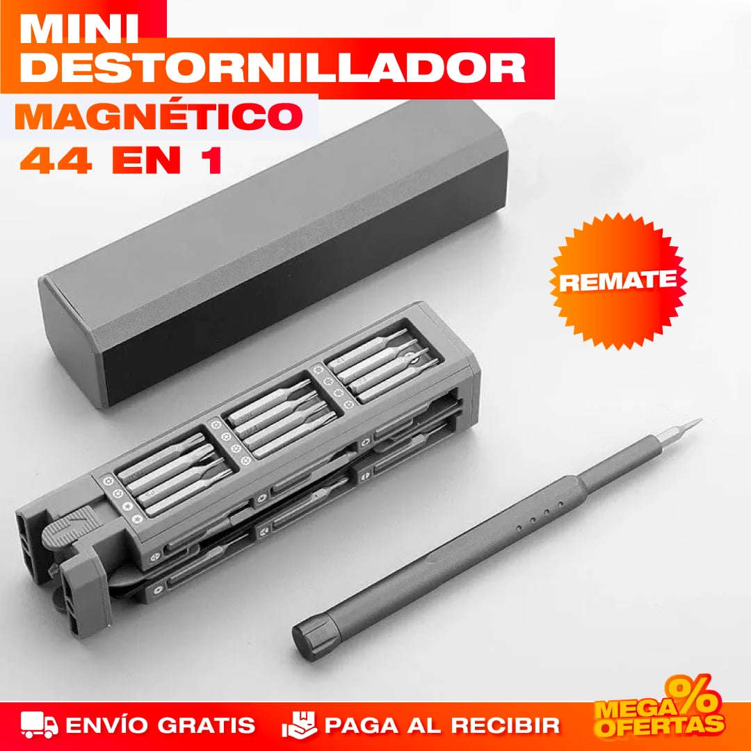 Kit Mini Destornillador Magnético 44 en 1 – Repara Celular, Gafas y Relojes en Casa