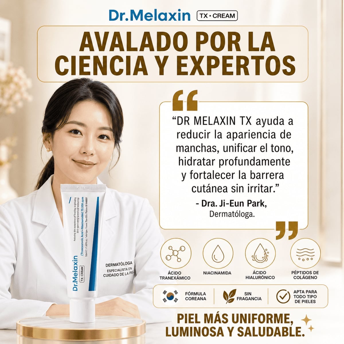 PIEL MÁS UNIFORME, LUMINOSA Y CON ASPECTO SALUDABLE