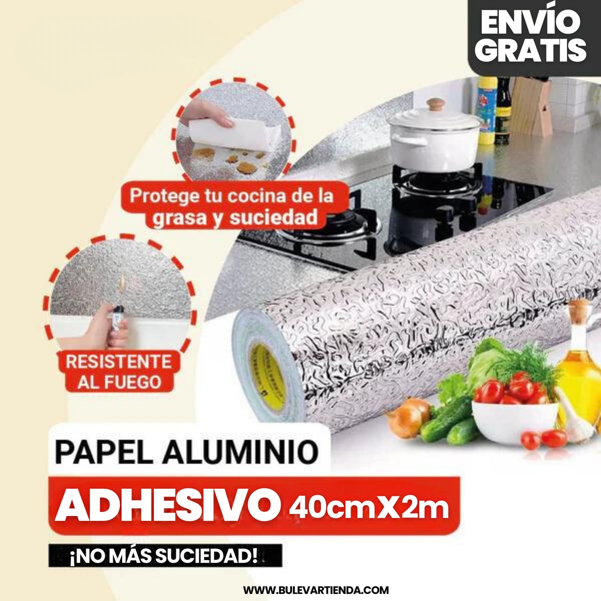 PAPEL ALUMINIO ADHESIVO - PROMOCIÓN 2X1