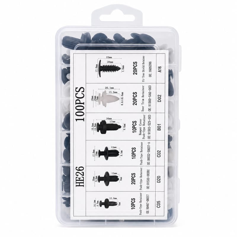 Set de 100 Clips y Sujetadores para Carro